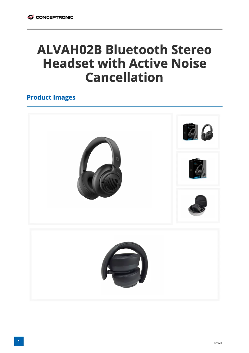 Page n°1 - Fiche technique Conceptronic ALVAH02B