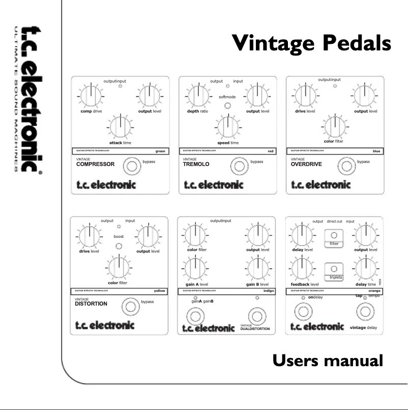 Image de la première page du manuel de l'appareil Vintage Overdrive