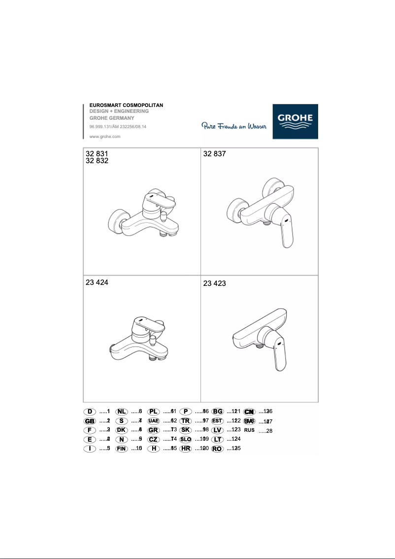 Page n°1 - Manuel utilisateur Grohe Eurocosmo 32832 000