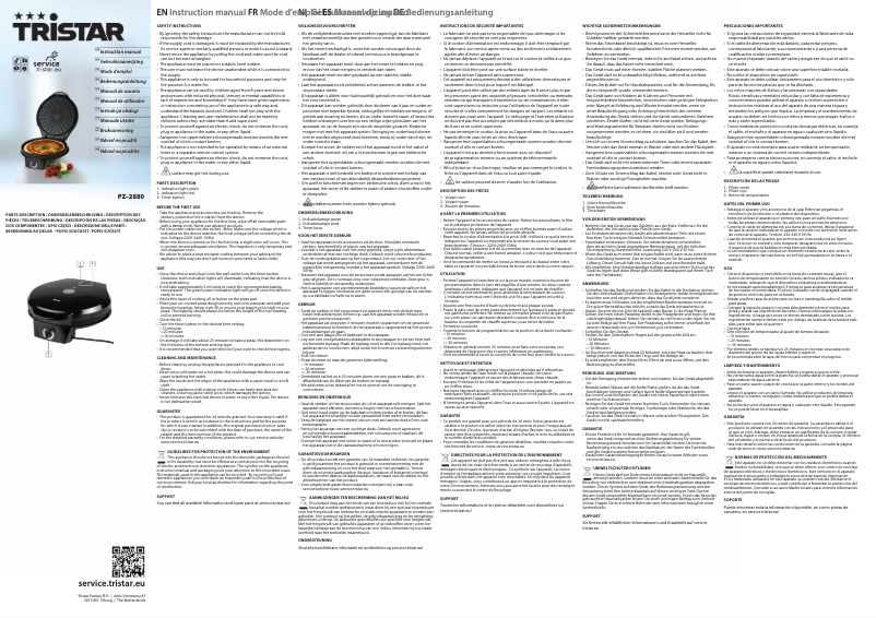 Page n°1 - Manuel utilisateur TriStar PZ-2880