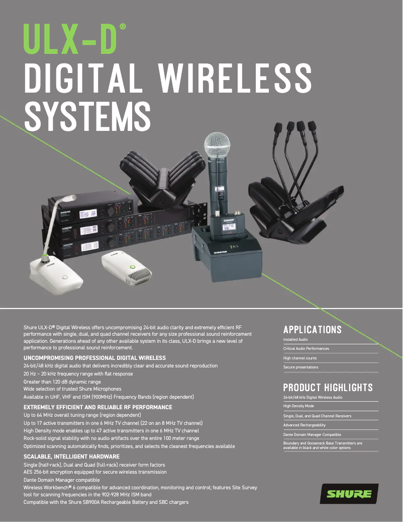 Imagen de la primera página del manual del dispositivo ULX-D