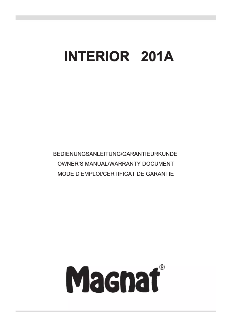 Image de la première page du manuel de l'appareil Interior 201A