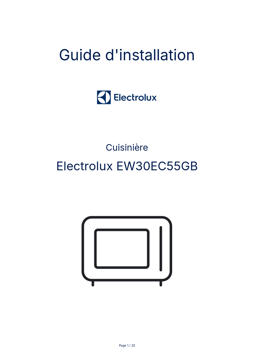 Image de la première page du manuel de l'appareil EW30EC55GB