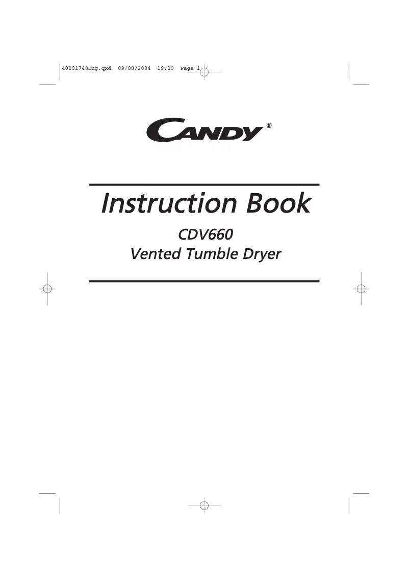 Page 1 de la notice Manuel utilisateur Candy ABCDV660-47