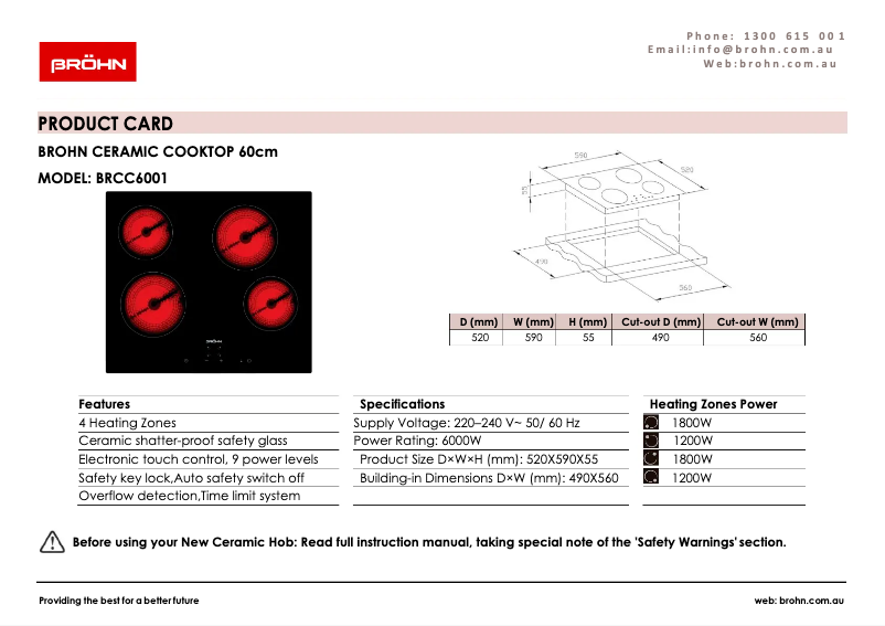 Image de la première page du manuel de l'appareil BRCC6001
