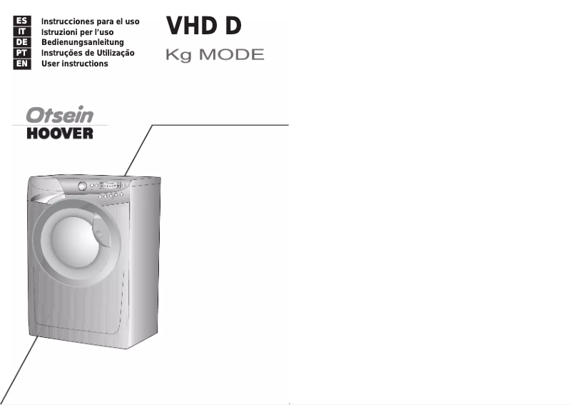 Page 1 de la notice Manuel utilisateur Otsein-Hoover VHD 9124D-37