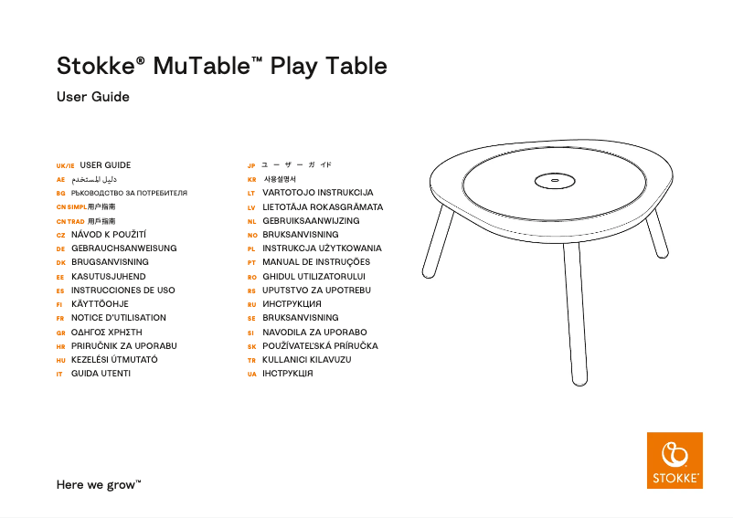 Page 1 de la notice Manuel utilisateur Stokke MuTable