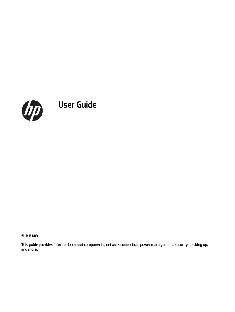 Page 1 de la notice Manuel utilisateur HP ZBook Fury 15 G7