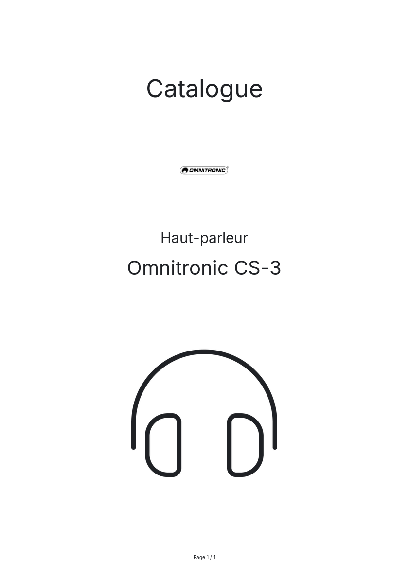 Page n°1 - Catalogue Omnitronic CS-3
