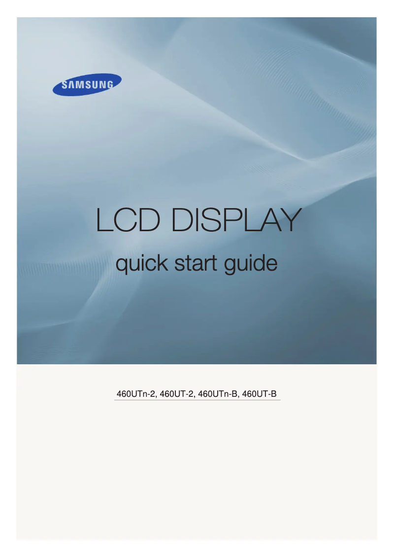 Page n°1 - Guide d'installation Samsung 460UTN