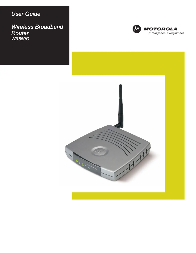 Image de la première page du manuel de l'appareil WR850G