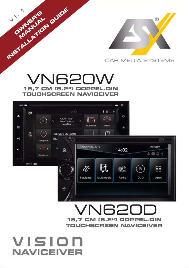 Image de la première page du manuel de l'appareil VN620W