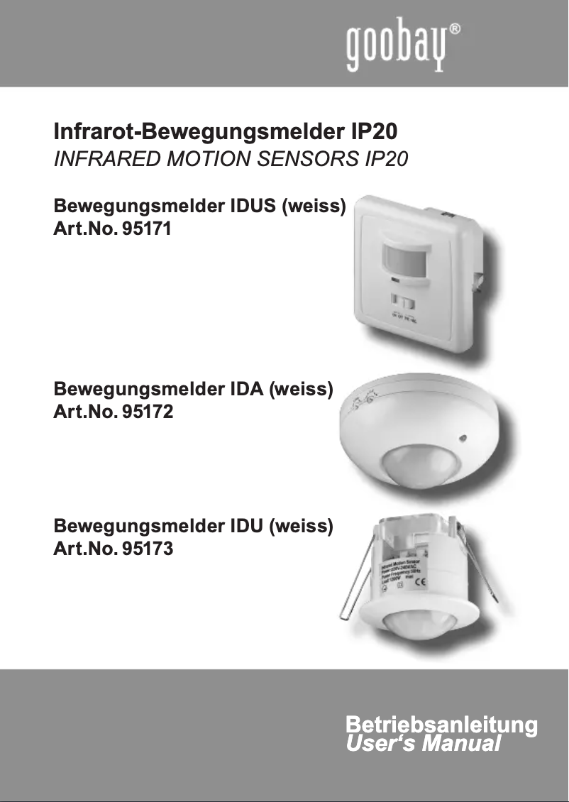 Page 1 de la notice Manuel utilisateur Wentronic IDU 95173
