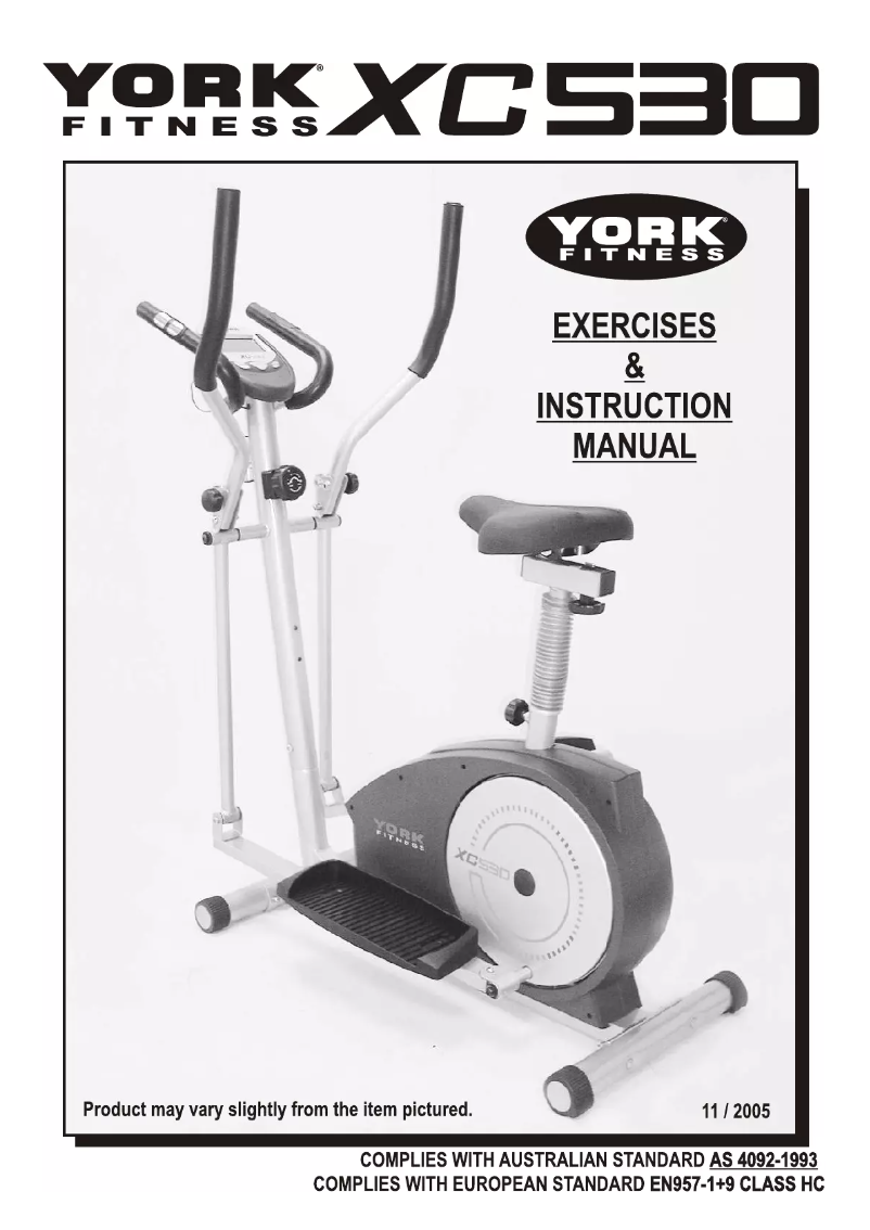 Página 1 del manual Manual de usuario York Fitness XC530
