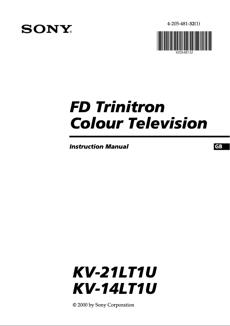 Page 1 de la notice Manuel utilisateur Sony KV-21LT1U