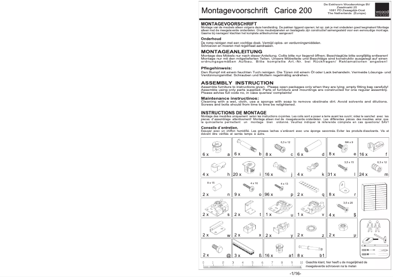 Page n°1 - Manuel utilisateur WOOOD Carice