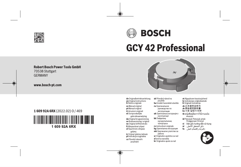 Page n°1 - Manuel utilisateur Bosch GKT 18V-52 GC Professional
