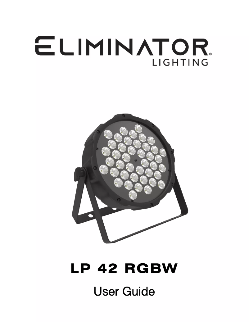 Page n°1 - Manuel utilisateur Eliminator Lighting LP 42 RGBW