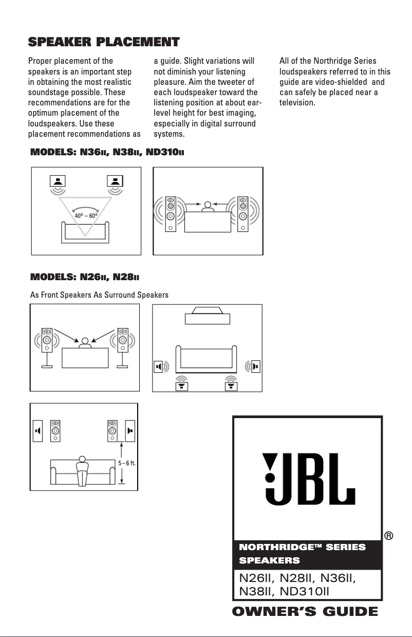 Page n°1 - Manuel utilisateur JBL Northridge N38II