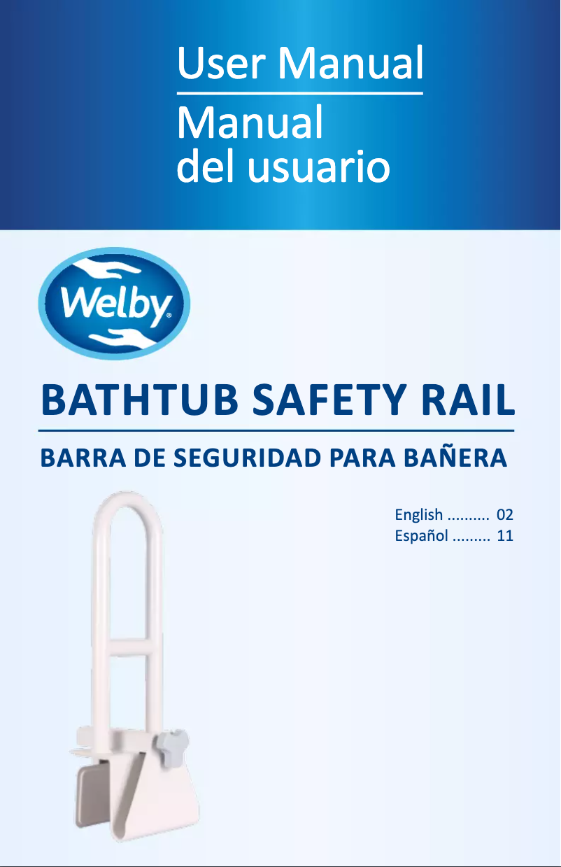 Page 1 de la notice Manuel utilisateur Welby Bathtub Safety Rail ASP-US-041