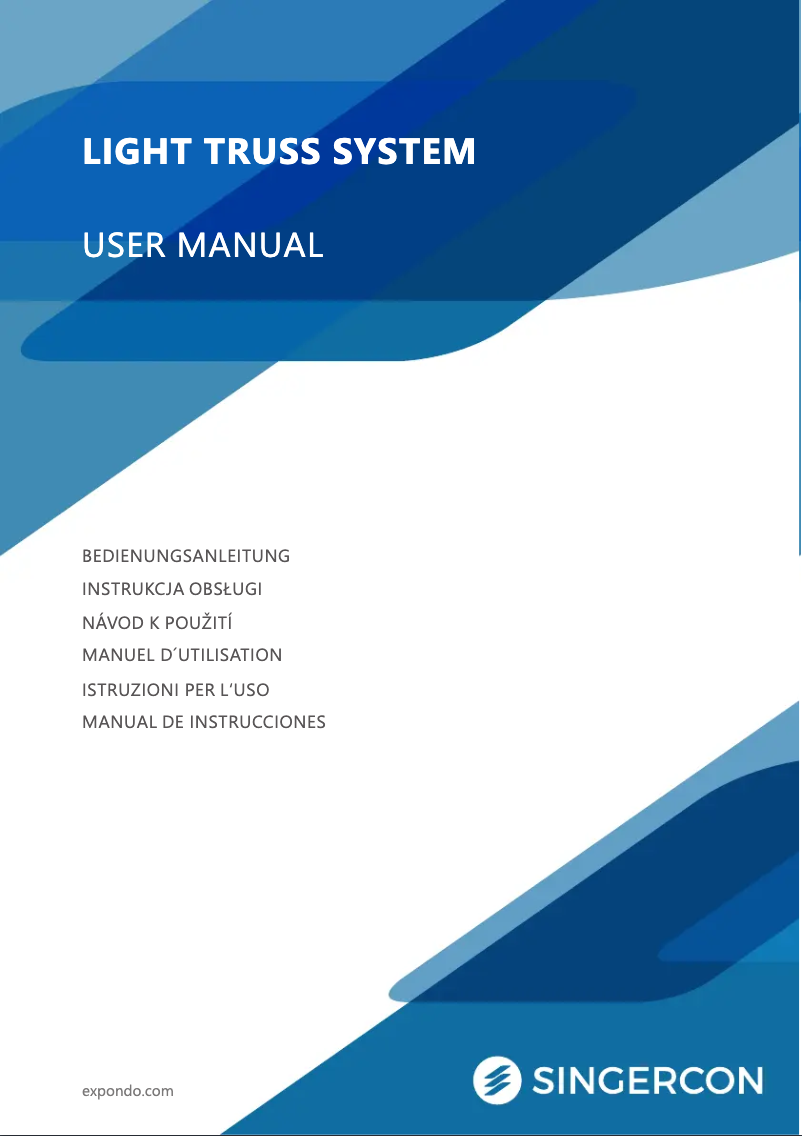 Page n°1 - Manuel utilisateur Singercon CON.LS3500E1.02