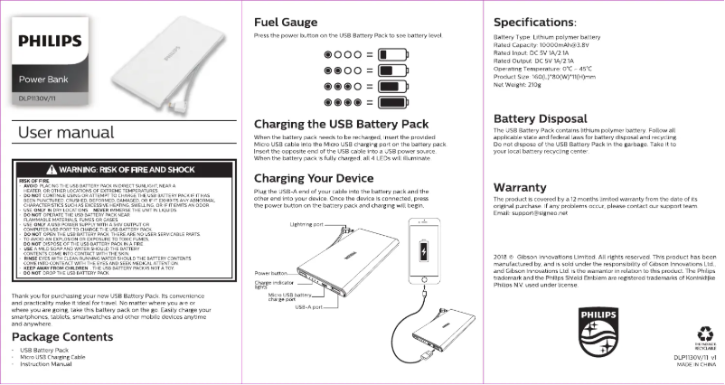 Page n°1 - Manuel utilisateur Philips DLP1130V