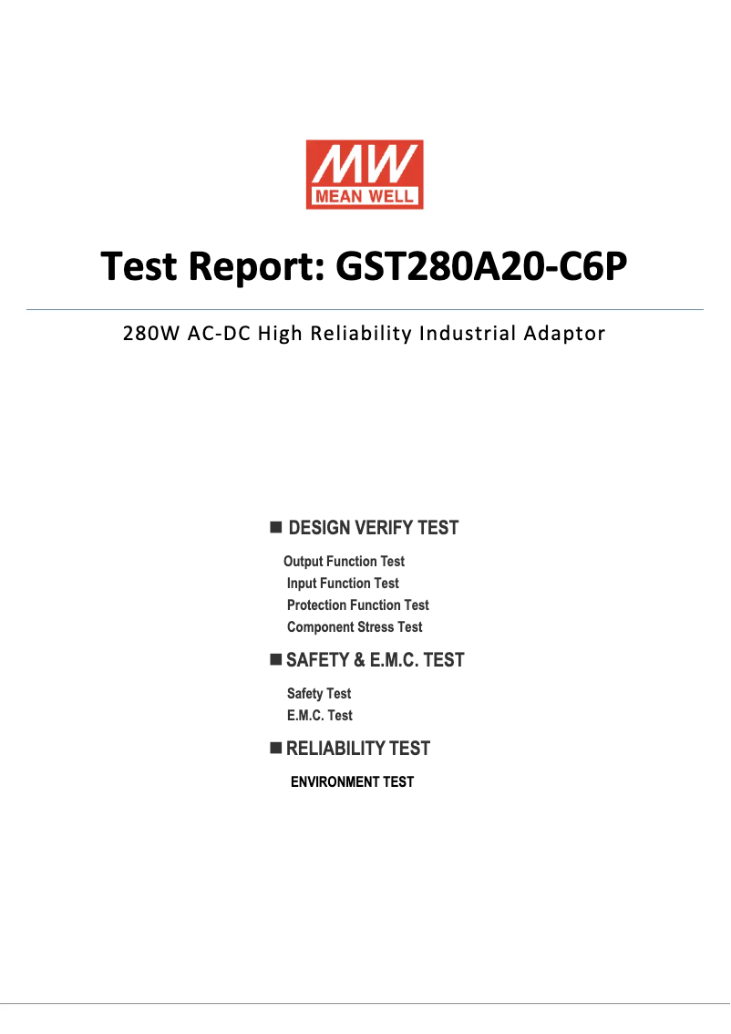 Page n°1 - Fiche technique Mean Well GST280A20-C6P