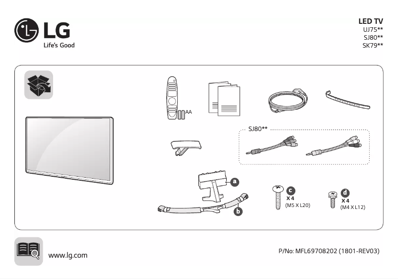 Page 1 de la notice Manuel utilisateur LG 65SJ800V