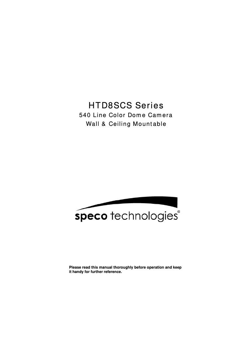 Page 1 de la notice Manuel utilisateur Speco Technologies HTD8SCSW