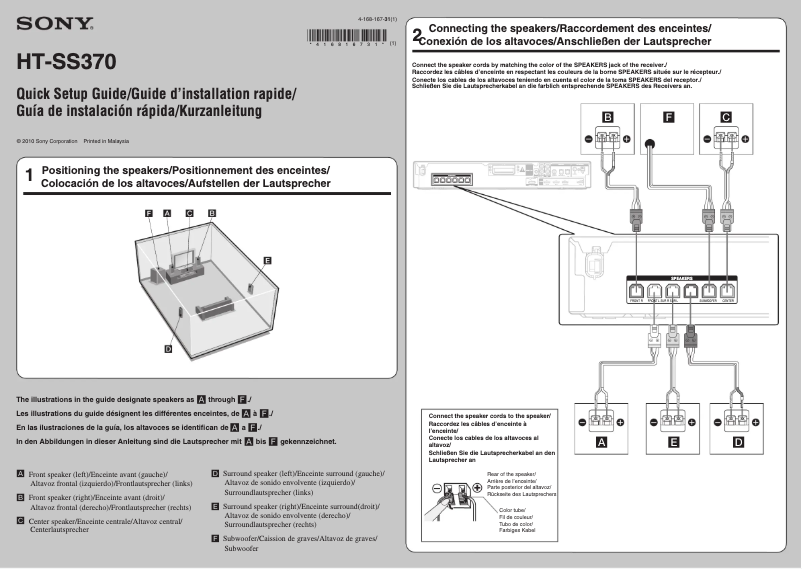 Page 1 de la notice Manuel utilisateur Sony HT-SS370
