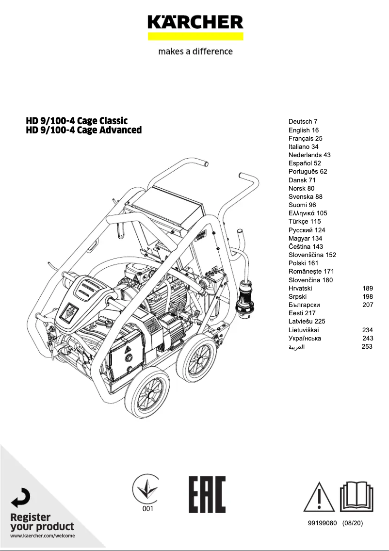Page n°1 - Manuel utilisateur Kärcher HD 9/100-4 Cage Adv
