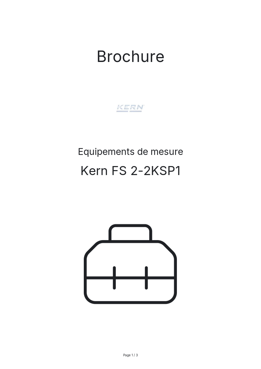 Page n°1 - Brochure Kern FS 2-2KSP1