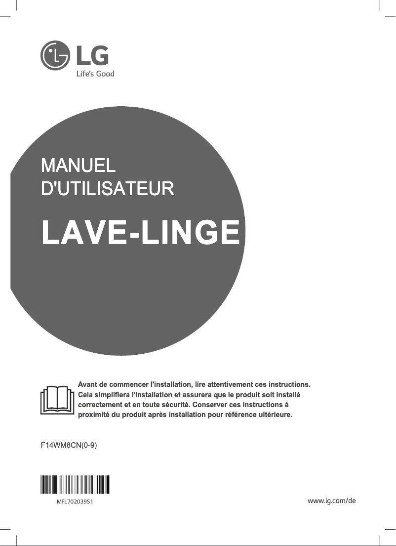 Page n°1 - Manuel utilisateur LG F14WM8CN1