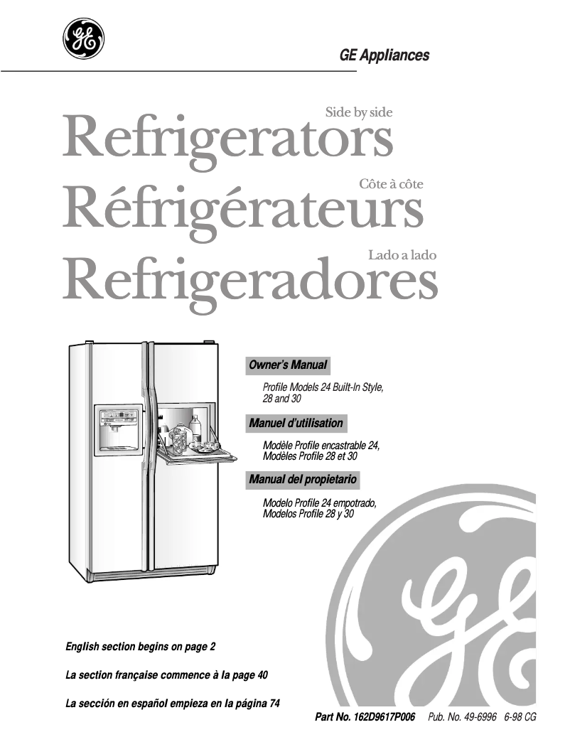 Image de la première page du manuel de l'appareil Profile Performance TFS28PBDBS