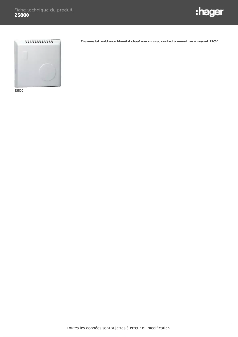 Image de la première page du manuel de l'appareil 25800