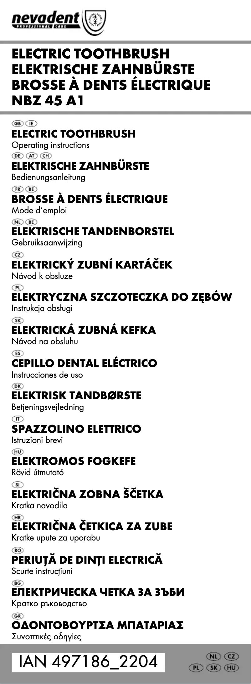 Page 1 de la notice Manuel utilisateur Nevadent NBZ 45 A1