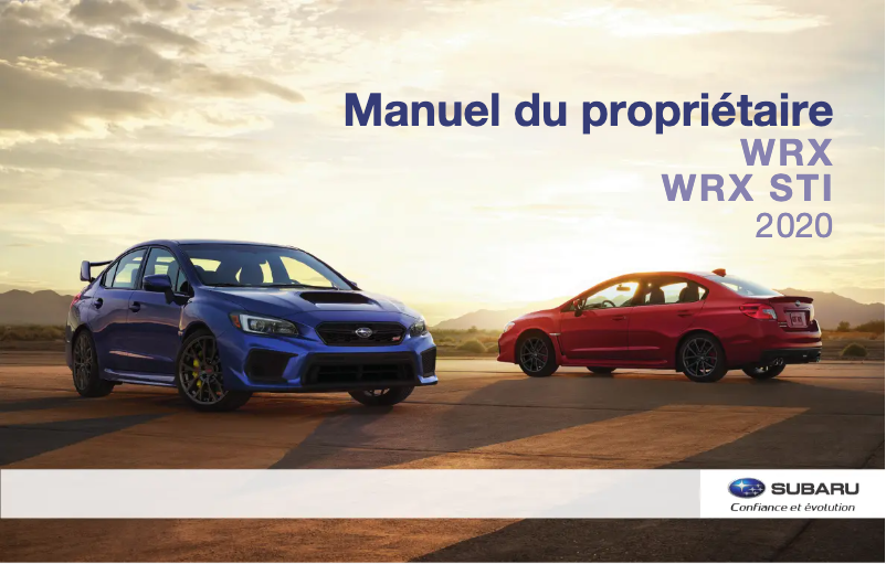 Image de la première page du manuel de l'appareil WRX (2020)