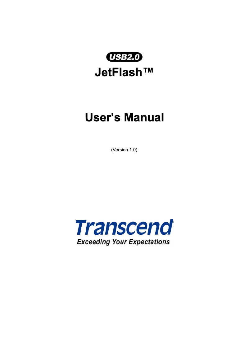 Page n°1 - Manuel utilisateur Transcend JetFlash