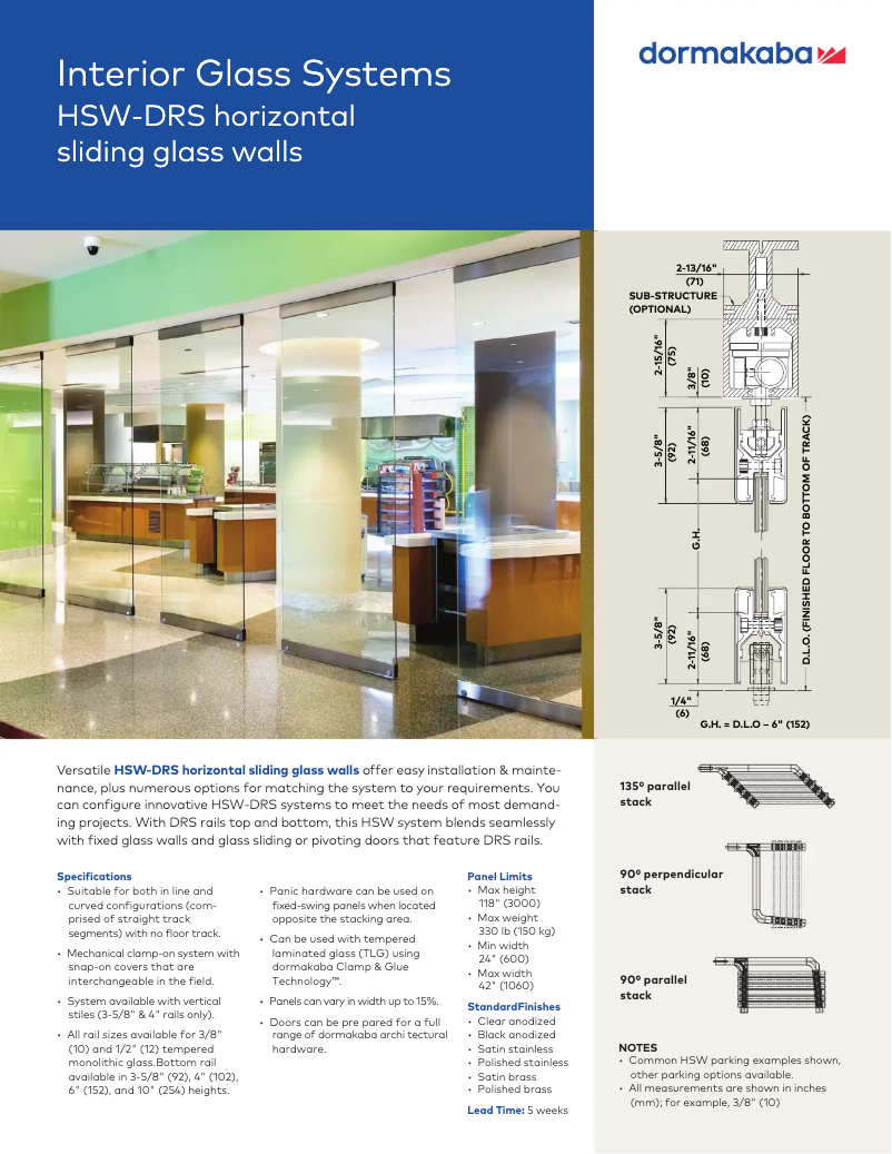 Page 1 de la notice Manuel utilisateur Dormakaba HSW-DRS