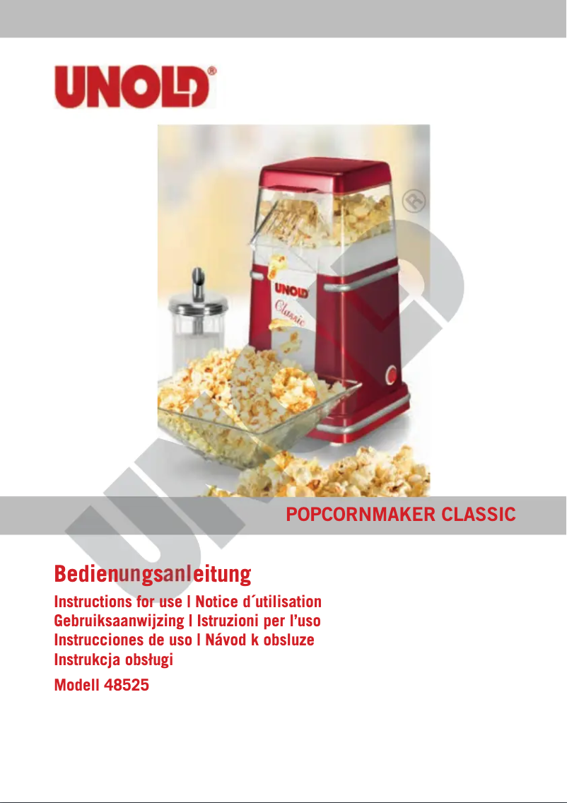 Page 1 de la notice Manuel utilisateur Unold Classic 48525