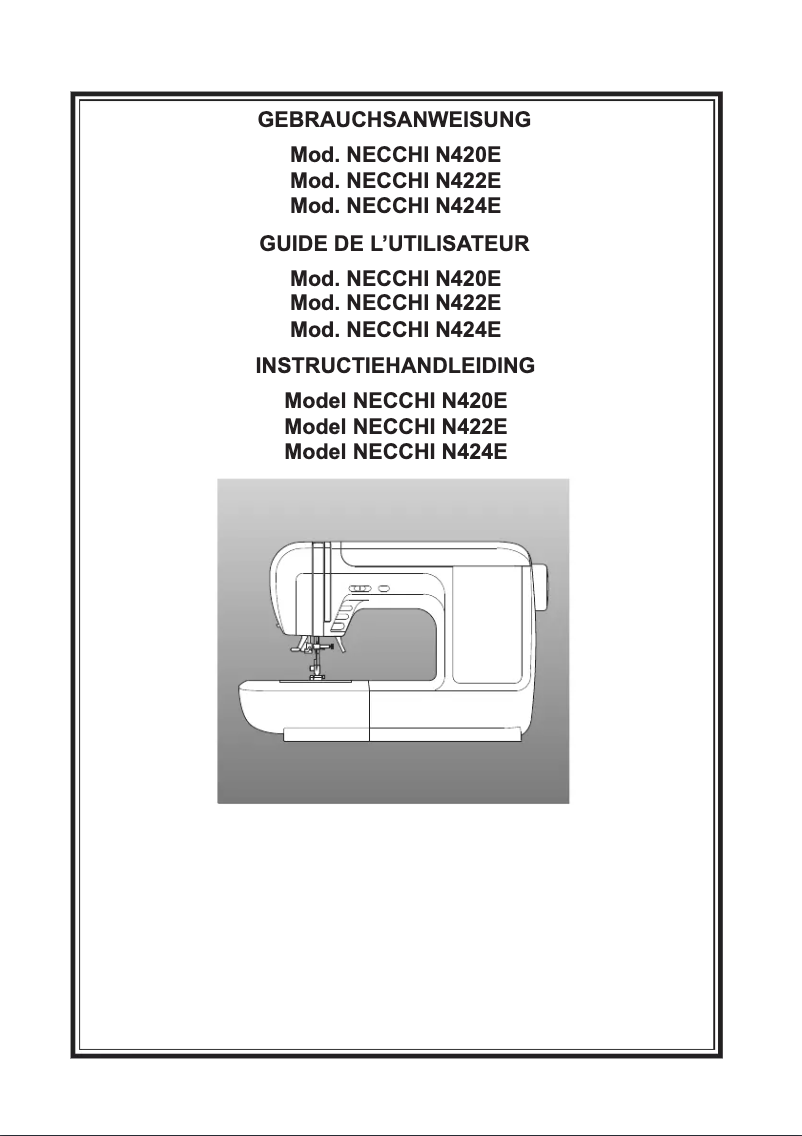 Page n°1 - Manuel utilisateur Necchi N 424 E