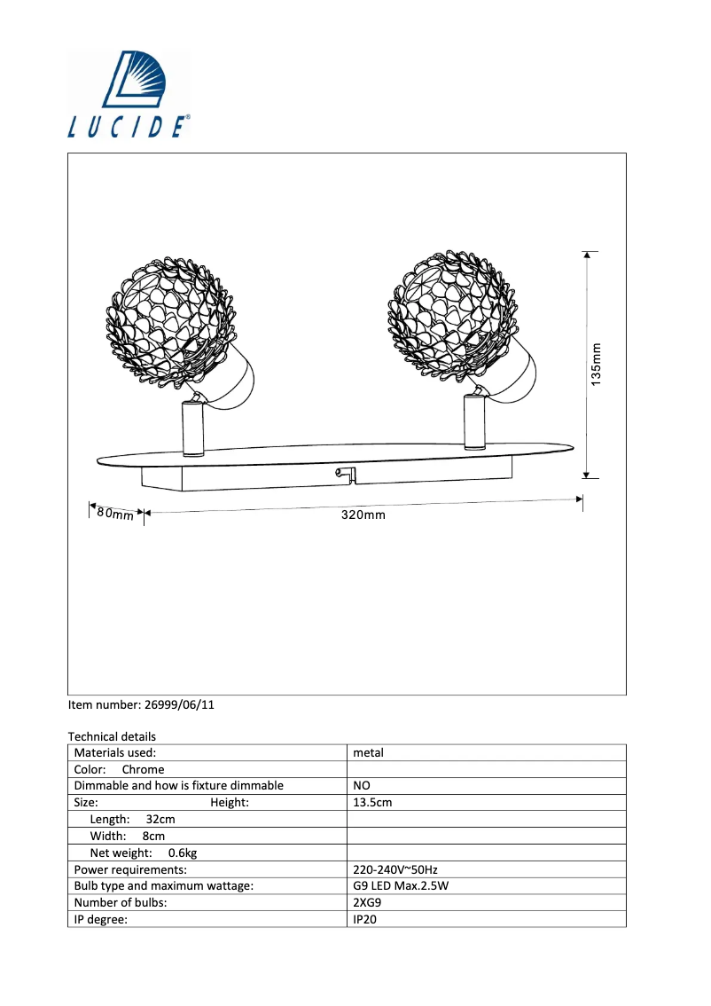 Image de la première page du manuel de l'appareil Kyra 26999/06/11