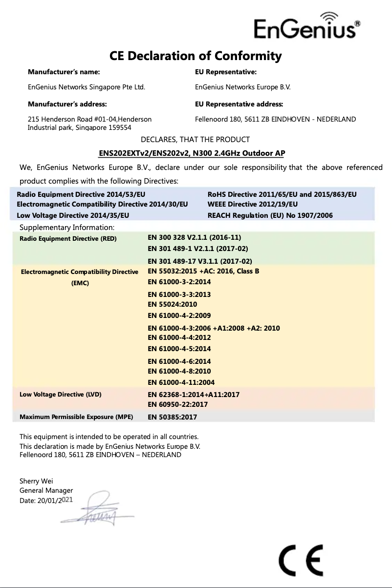 Page 1 de la notice Manuel utilisateur EnGenius EWS500AP
