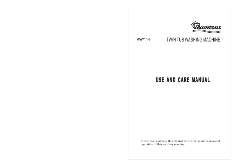 Page n°1 - Manuel utilisateur Ramtons RW/114