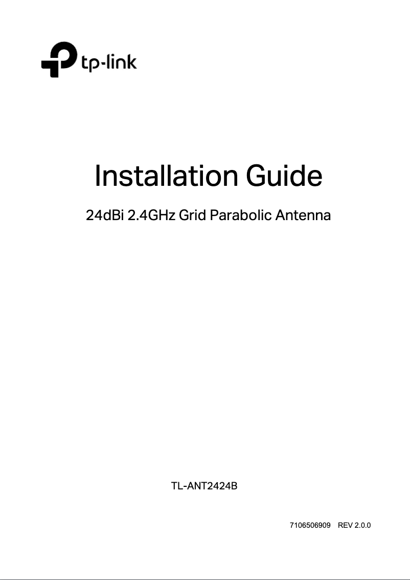 Page 1 de la notice Manuel utilisateur TP-Link TL-ANT2424B
