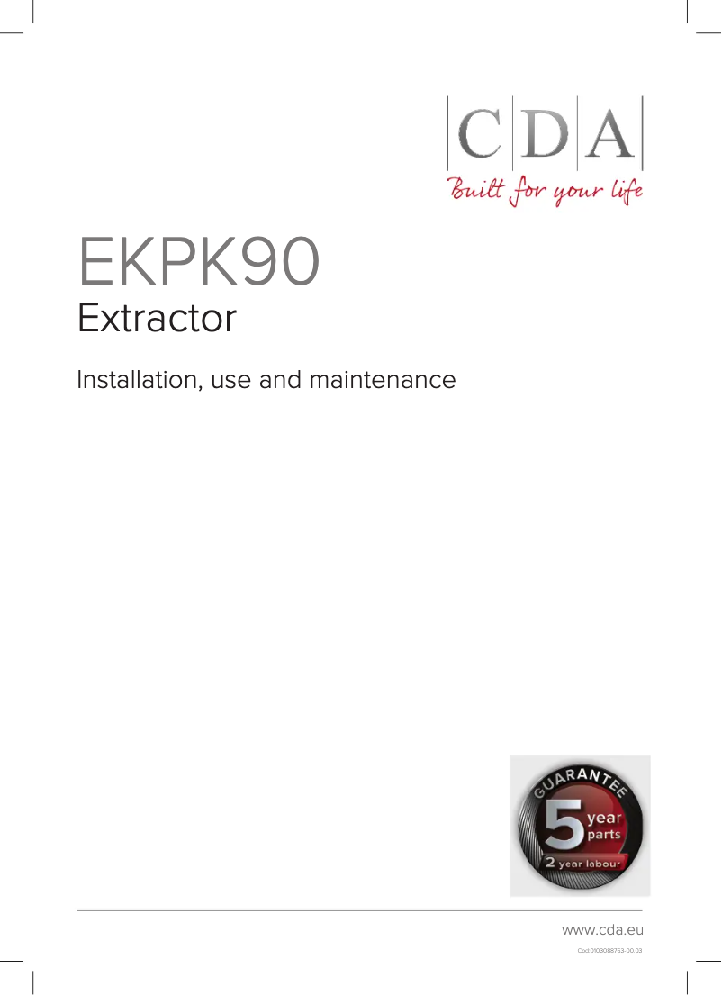 Page 1 de la notice Manuel utilisateur CDA EKPK90BL