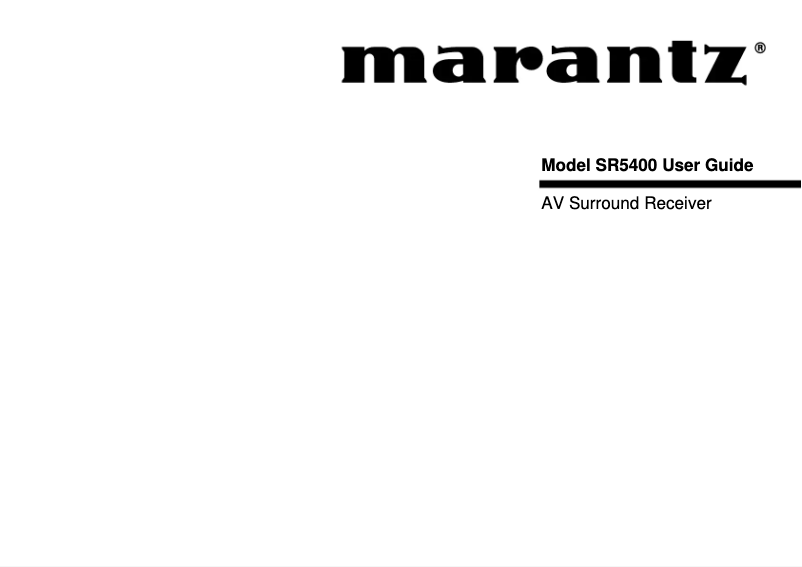 Página 1 del manual Manual de usuario Marantz SR-5400