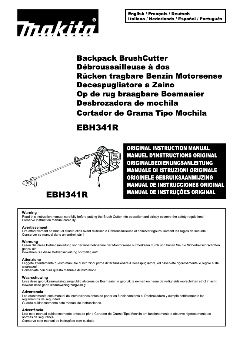 Page 1 de la notice Manuel utilisateur Makita EBH341R
