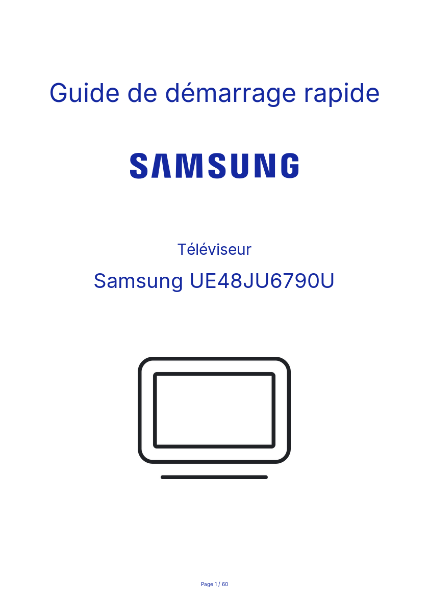 Image de la première page du manuel de l'appareil UE48JU6790U