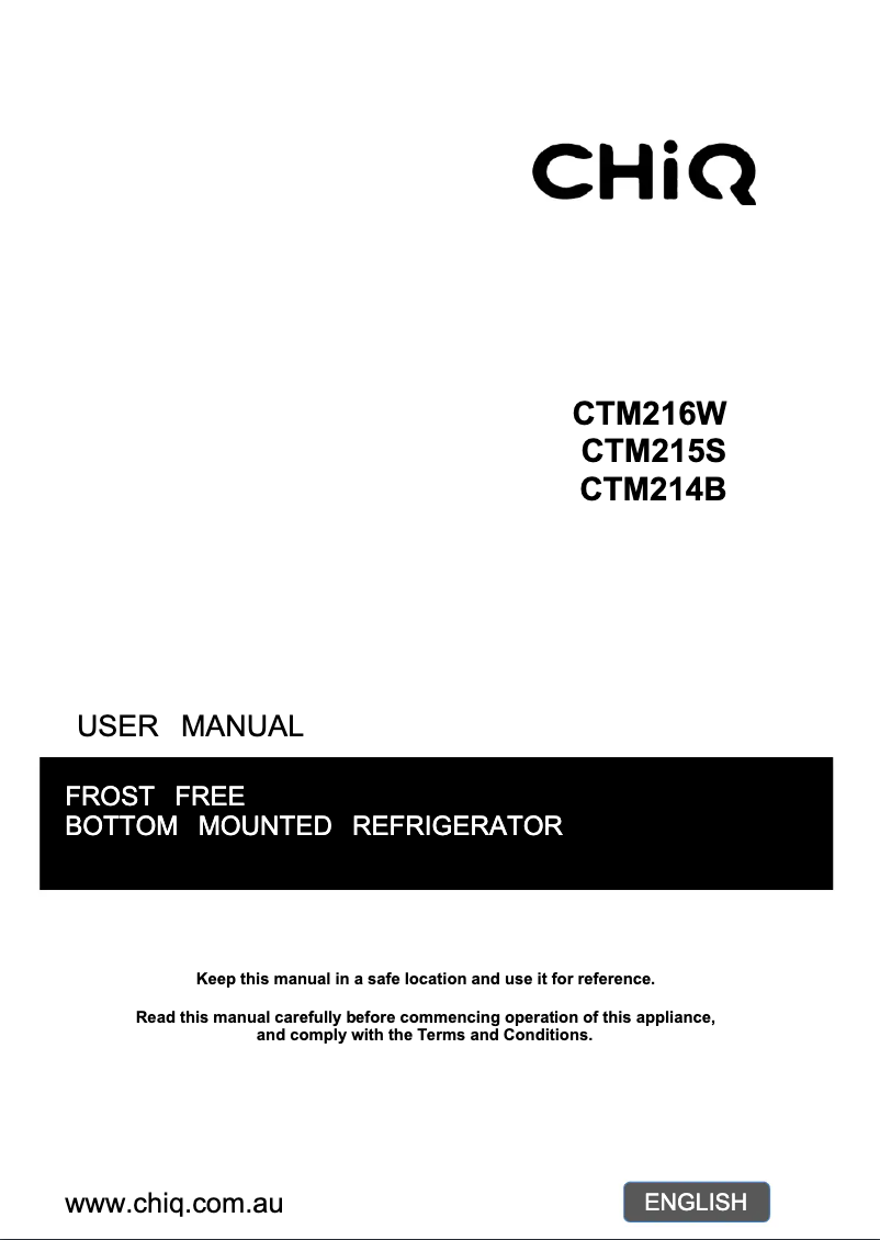 Page n°1 - Manuel utilisateur CHiQ CTM216W